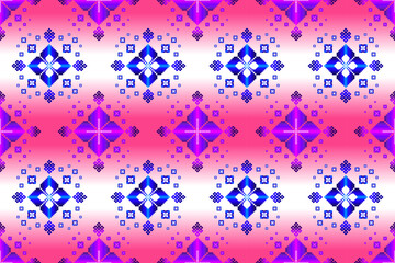 Ethnic geometric and ethnic oriental pattern design. Ethnic modern pattern. Seamless pattern, flowers, wallpaper, curtain, clothing, fabric, ikat, batik, carpet, background, diamond, India, banner.