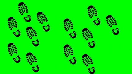 Boot Prints icon illustration on a green background
