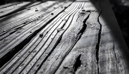 Fototapeta premium Close-up shot of an old wood floor with dark and light tones creating a textured effect