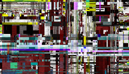 Abstract creative glitch overlay texture. Geometric pixel pattern of a digital glitch on transparent background, digital pattern
