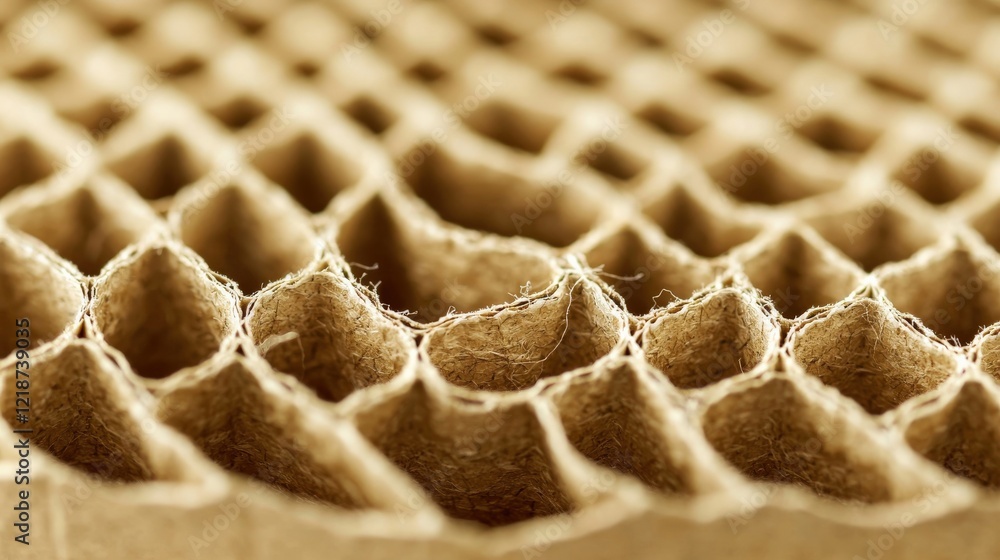 Aufkleber close-up of natural cardboard texture with honeycomb structure ideal for various design projects and