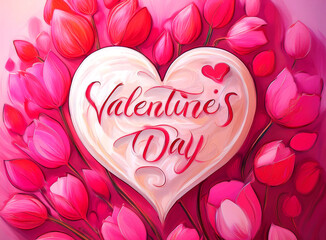 Heart with inscription  Happy Valentines Day