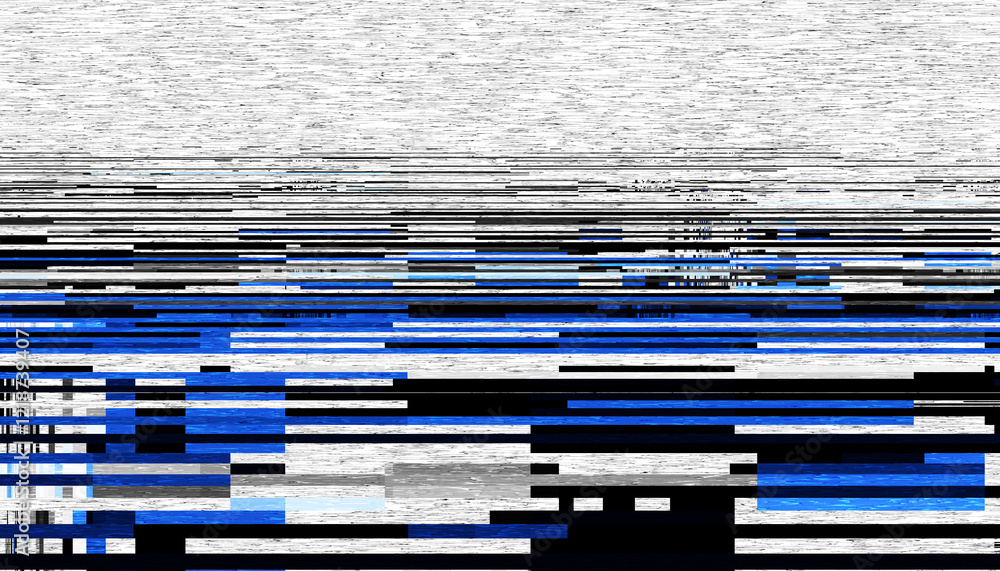 Leinwandbilder Abstract creative glitch overlay texture. Geometric pixel pattern of a digital glitch on transparent background, digital pattern