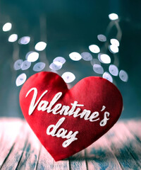 a fabric heart with the inscription Valentine's Day