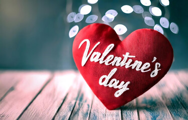 a fabric heart with the inscription Valentine's Day