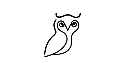 owl Logo, black isolated silhouette
