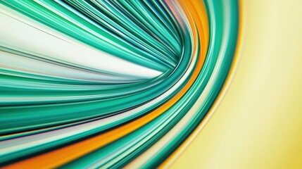 Vivid Abstract Background with Dynamic Lines and Curved Shapes in Bright Yellow and Turquoise Tones