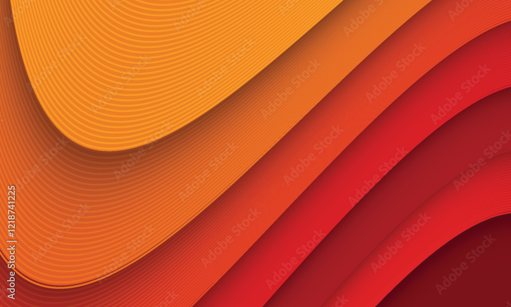 Poster orange papercut abstract background lines texture design vector
