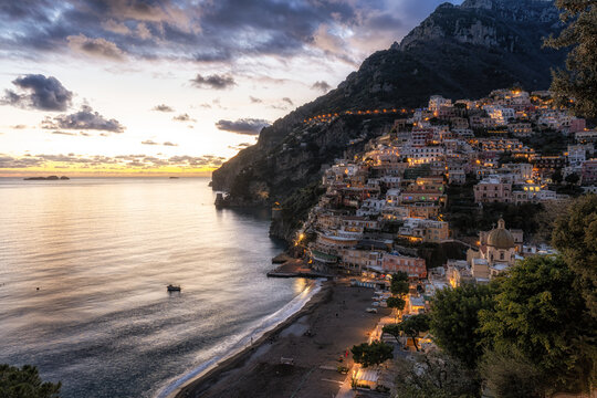 Positano Amalfi Coast Sunset View