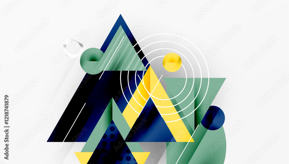 Poster sleek abstract background - layered triangles with vibrant gradient tones. semi-transparent shapes a