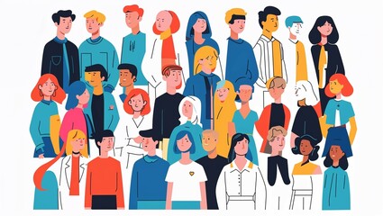 Vector team silhouette depicts a diverse group of people in business communication