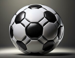 Obraz premium classic black and white soccer ball on a neutral background