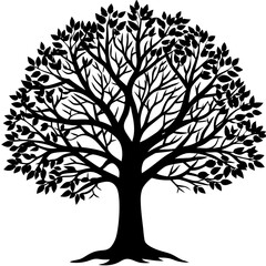 Trees Pictogram Set, Pine Tree Silhouette.