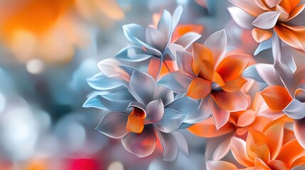 Fototapeta premium Close-up of abstract floral textures, mixing layers of patterns and colors to create a surreal and artistic effect