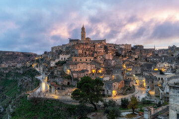 Naklejka premium Sassi Sunset Viewpoint Matera