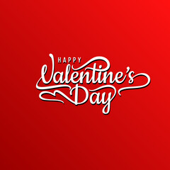 Valentine’s Day Love word hand drawn lettering and calligraphy with cute heart on red, white and pink background. Valentine's day template or background for Love and Valentine's day concept