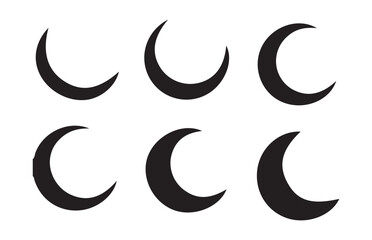 Crescent vector icon. Vector Moon Phases isolated on white Background 