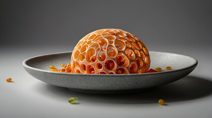 Edible 3D-printed food displayed as culinary art

