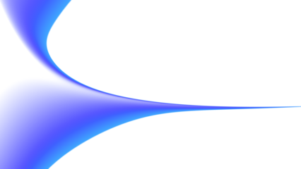 Blurred transparent gradient background. Elegant blue wavy line on Transparent png overlay background