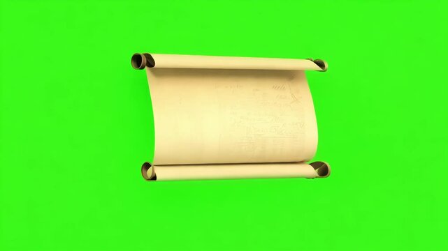Lightly curled scrolls drifting above the ground. Green screen chromakey.