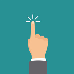 hand pointing touching screen gesture on background