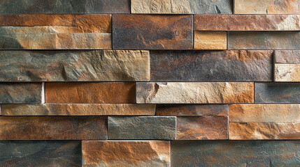 Rustic brick tile wall with natural texture