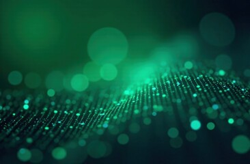 Fototapeta premium Abstract gradient hologram dynamic wave of particles. Digital technology background