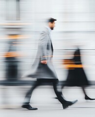 Busy city streets come alive with motion on a brisk winter day