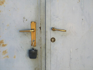 Closed Double Door With Lock And Key Placement