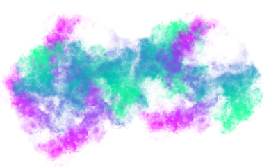 Colorful smoke explosion on transparent background