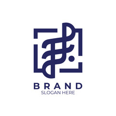 Logotype, Abstract monogram letter logo design