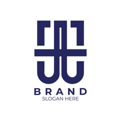 JU Letter, Logotype, Abstract initial monogram letter logo design