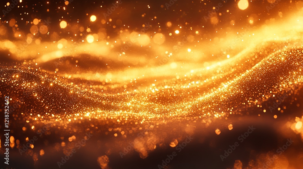 Poster golden waves of shimmering light create an enchanting atmosphere in a mesmerizing display of eleganc