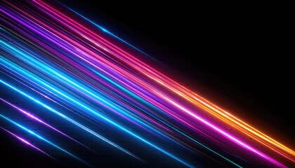 Neon lines, abstract background with glowing lines, Vibrant Neon Light Streaks Background