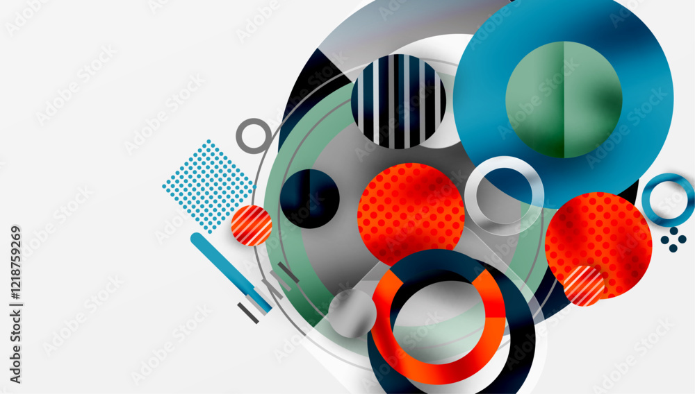 Poster Abstract background - layered geometric shapes with smooth gradients and transparency