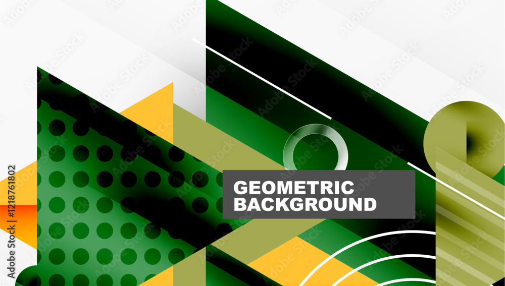 Poster modern geometric background - overlapping triangles with smooth gradients and semi-transparency