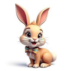 Obraz premium An isometric depiction of a cheerful easter bunny