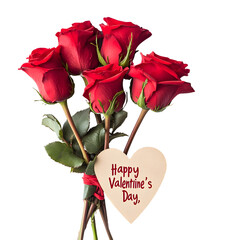 Valentine’s Day Red Rose Bouquet with Heart Tag