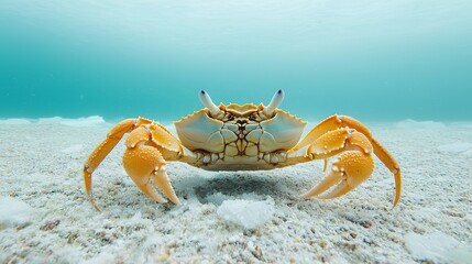 Crab scuttling along the sea floor ocean depths underwater photography marine environment close-up view unique behavior