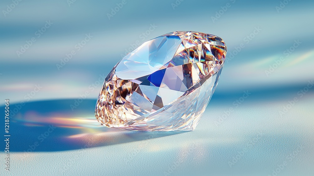 Poster sparkling zircon gemstone with rainbow reflections elegant mood macro view classic atmosphere
