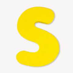 Photo of letter S uppercase alphabet plastic on white background
