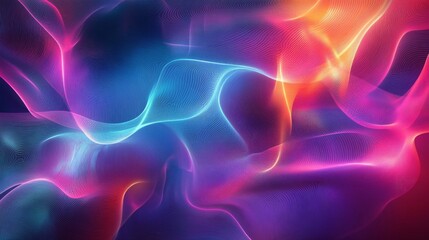 Futuristic neon holographic circuit board in cyberspace – abstract glowing metaverse technology background


