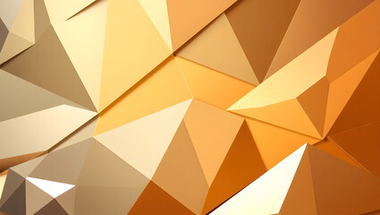 Fototapeta premium abstract background composed of intricately overlapping triangular prisms with tactile, metallic textures that evoke a sense of opulence