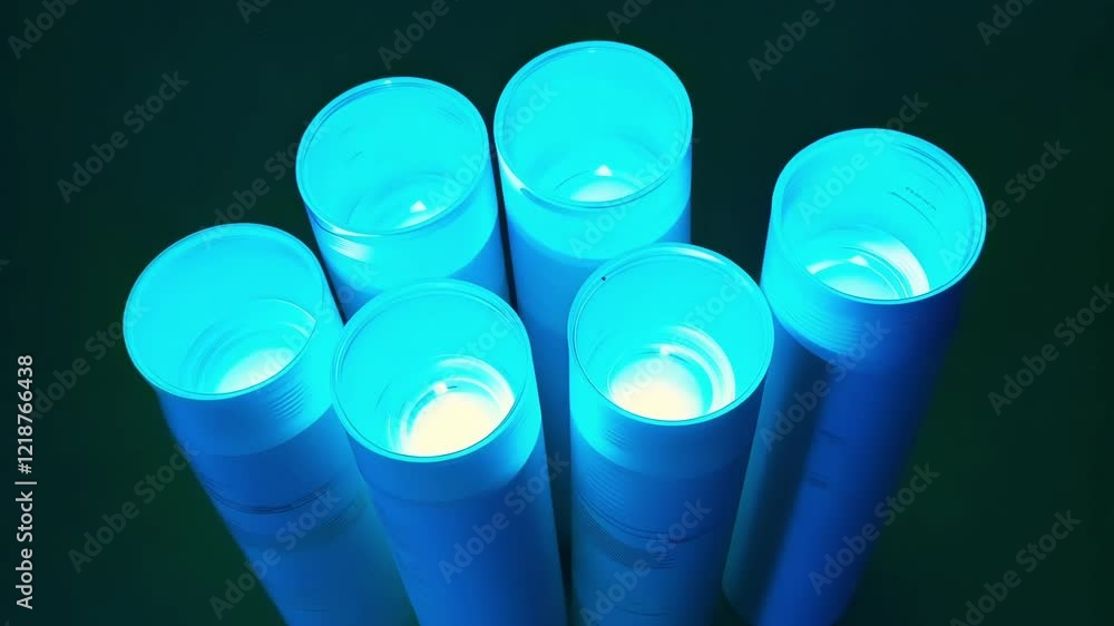 Aufkleber glowing tubes pulsing rhythmically creating an eyecatching effect. green screen chromakey.