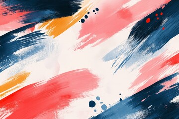Colorful abstract art with bold brush strokes and dynamic shapes in a vibrant composition
