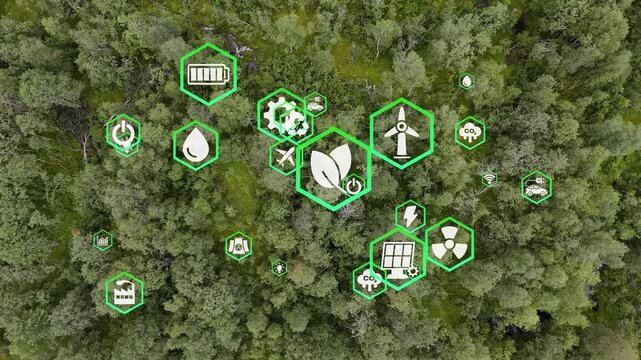 Circular economy, sustainability and sustainable development. Reusing, renovating and recycling. Circular economy concept. Energy consumption and CO2 or carbon dioxide emissions are increasing.