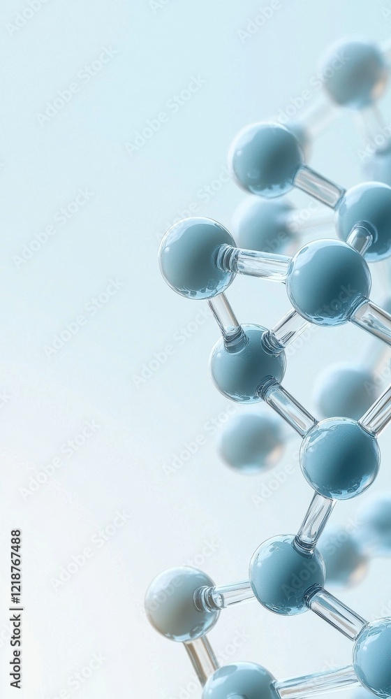 Poster molecular structure visualization scientific presentation digital design light gray gradient elegant