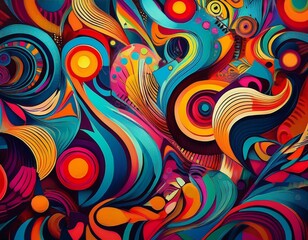 abstract colorful pattern with vibrant textures and shapes