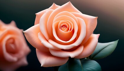 close up of a delicate peach rose