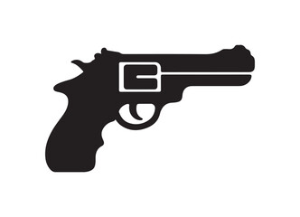 Automatic gun icon silhouette isolated on white background. vector illustration